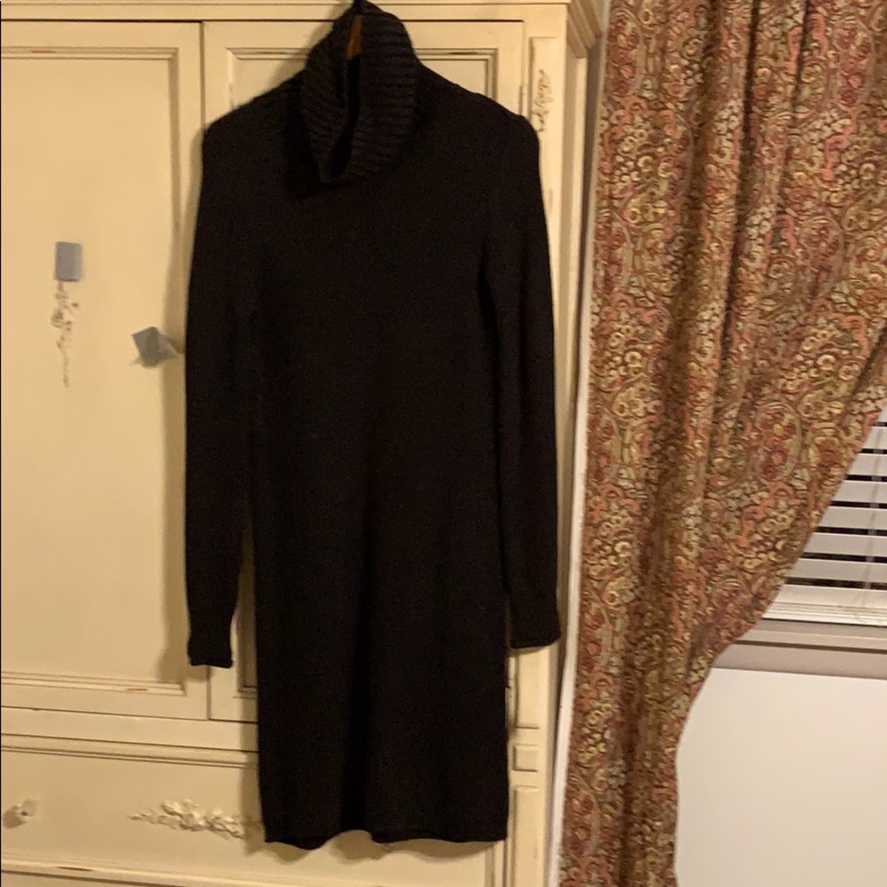Cabi ribbed knit small cowl neck sweater dress
